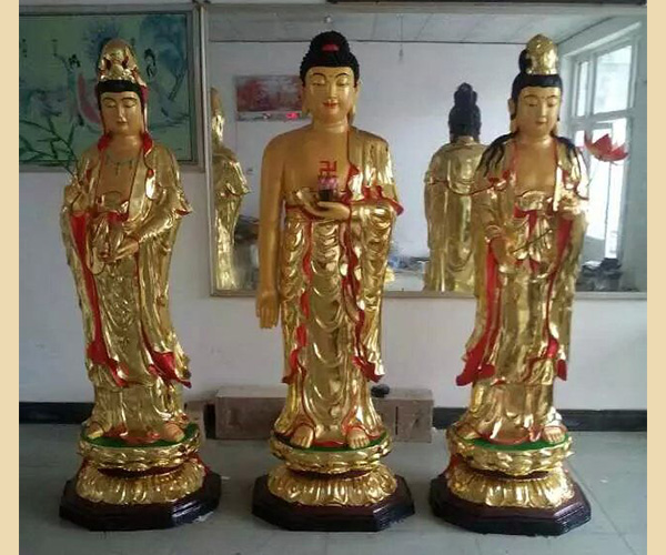 铜佛像－西方三圣铜雕